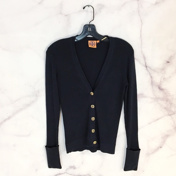 tory burch navy cardigan